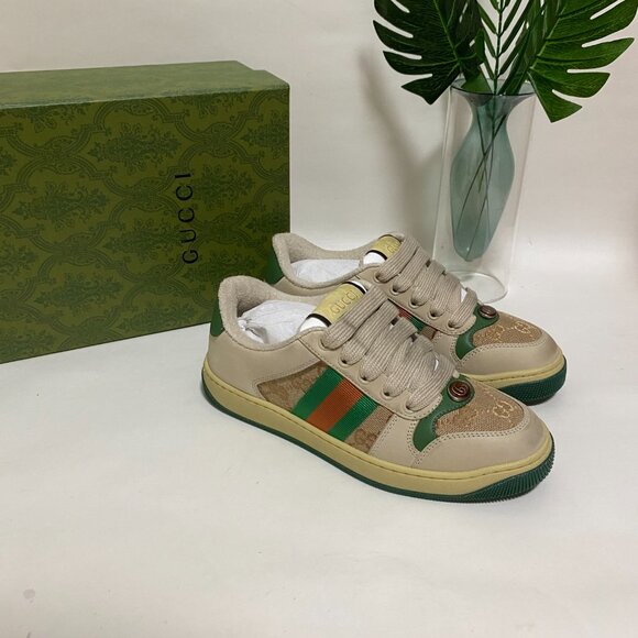 Gucci Brown Athletic Shoes with Distressed Finish🍒🍒🍒 - Picture 5 of 10